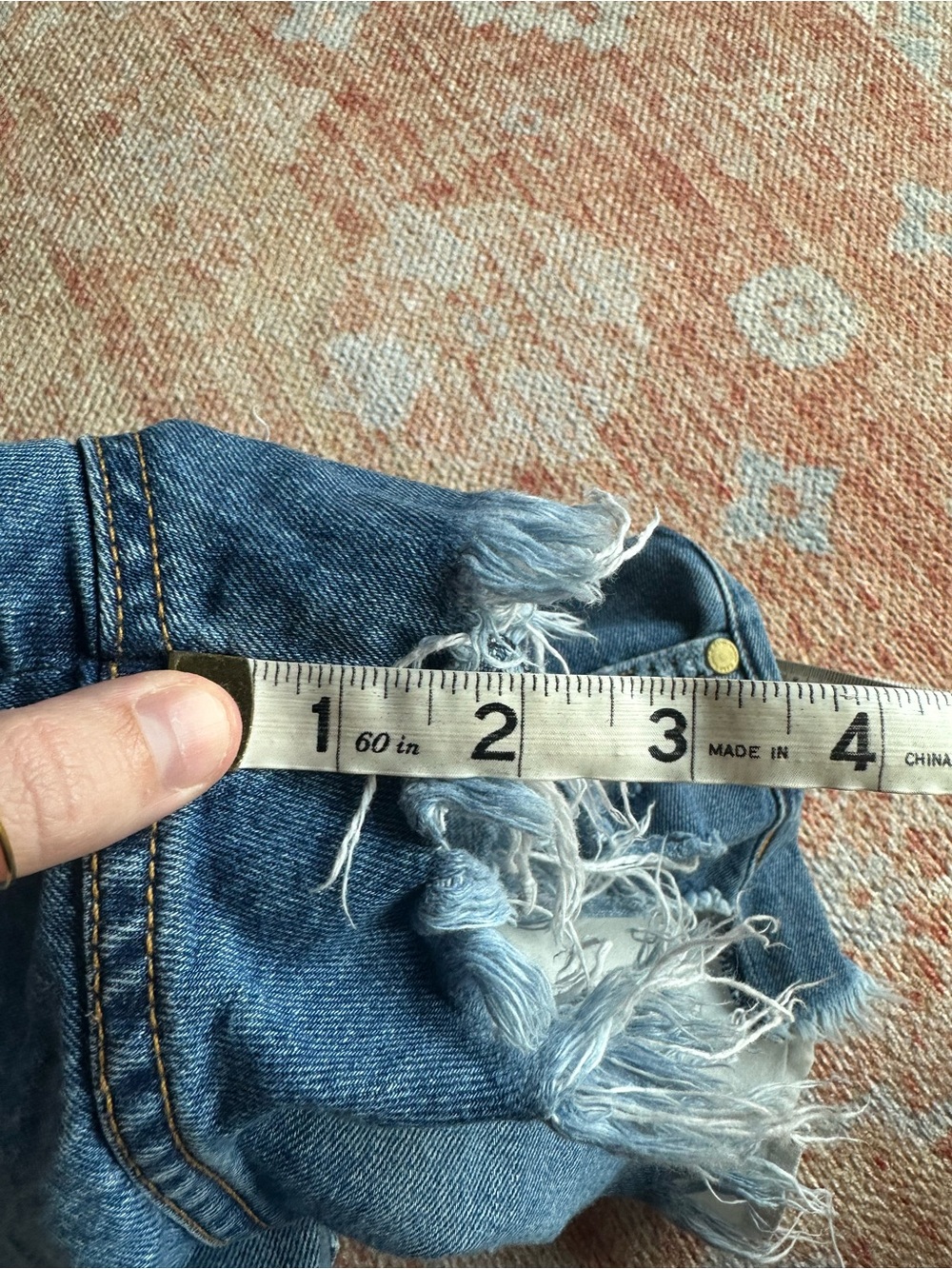 Ramy Brook Christy Ripped Denim Boyfriend Shorts in Medium Wash size 25 designer - Picture 9 of 9